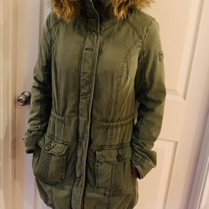 Olive Utility Coat Abercrombie & Fitch, Medium